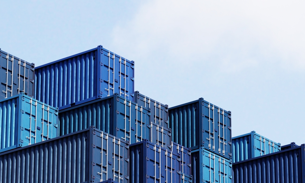 Blue containers