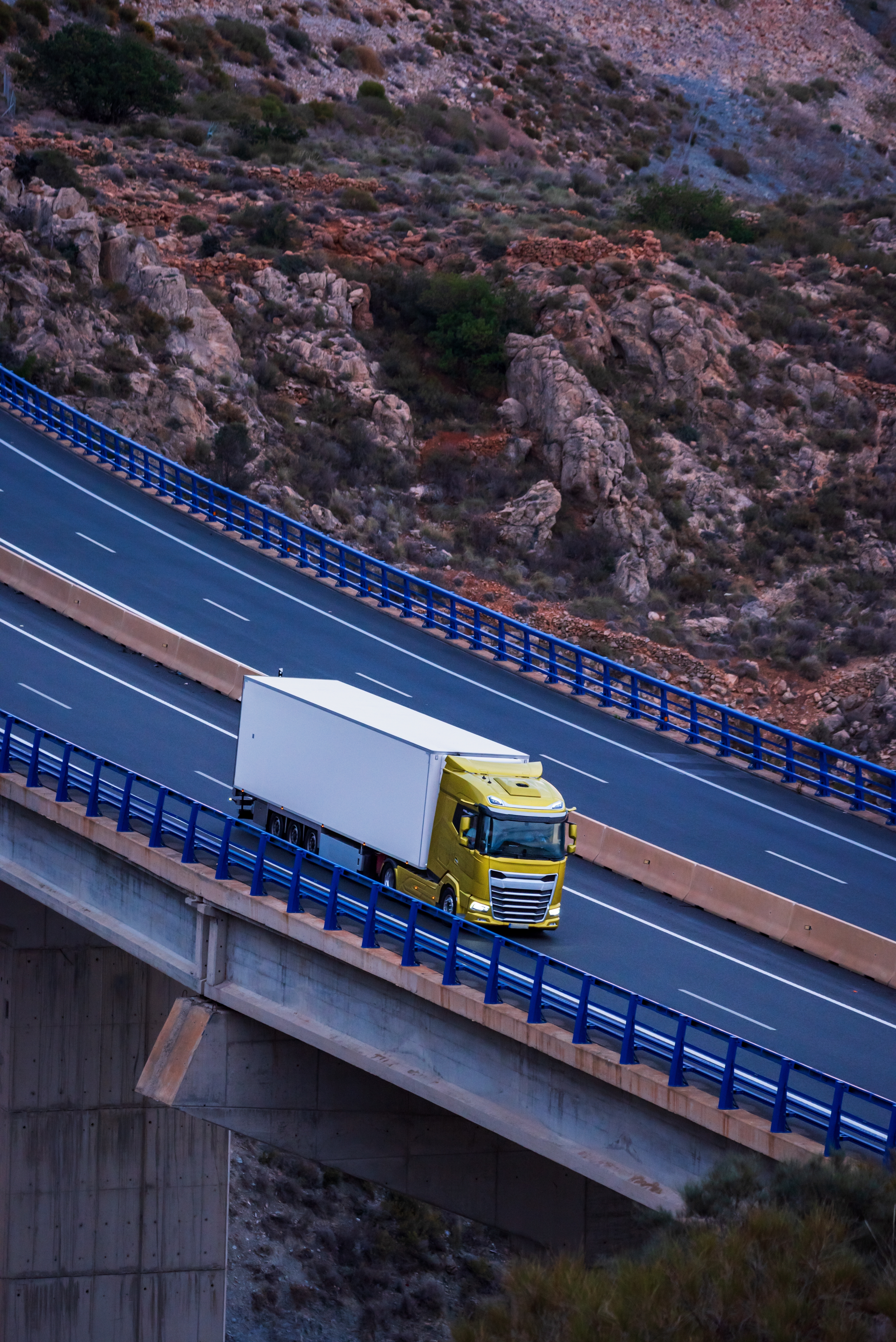 Truck on highway (vertical)