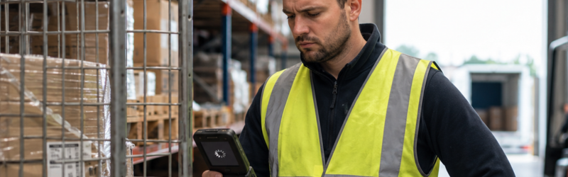 Frustrated warehouse employee