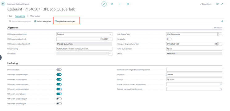 Open logboekvermeldingen