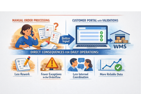 Manual vs. customer portal order processing2
